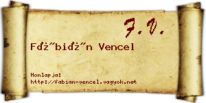 Fábián Vencel névjegykártya