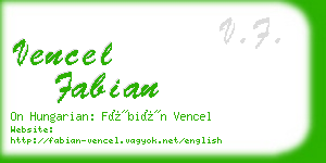 vencel fabian business card